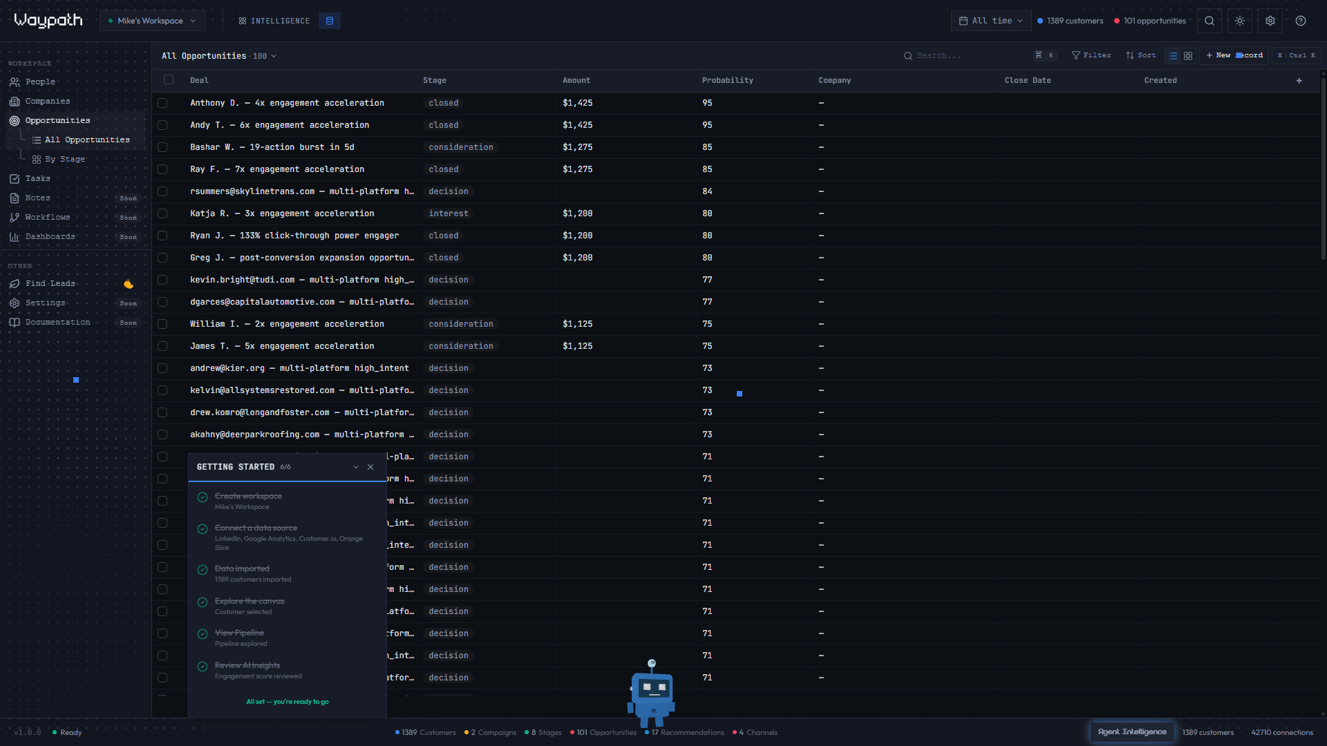 Lead search interface
